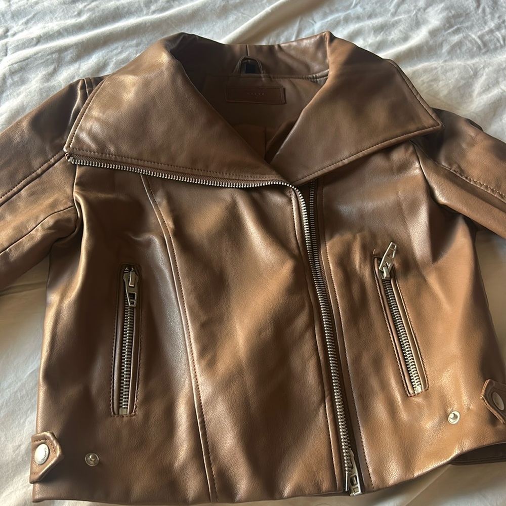 Brown moto jacket size small